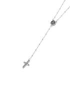 Topman Mens Silver Rosary Necklace