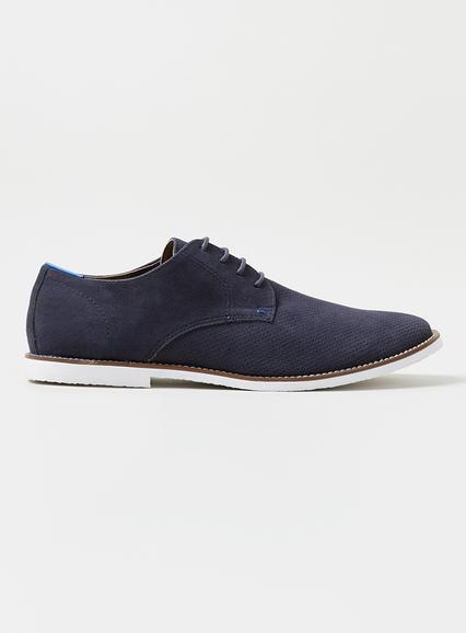 Topman Mens Blue Navy Perf Desert Shoes