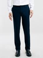 Topman Mens Blue Navy Textured Ultra Skinny Fit Dress Pants