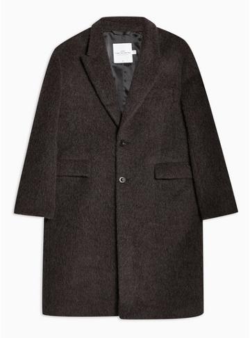 Topman Mens Grey Charlie Casely-hayford X Topman Charcoal Coat With Wool