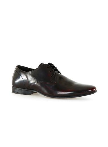 Topman Mens Red Burgundy Patent Leather Derby Shoes