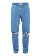 Topman Mens Blue Light Wash Denim Look Joggers