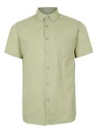 Topman Mens Green Textured Short Sleeve Casual Shirt