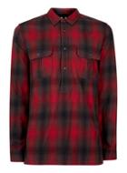 Topman Mens Red And Black Shadow Check Overhead Casual Shirt