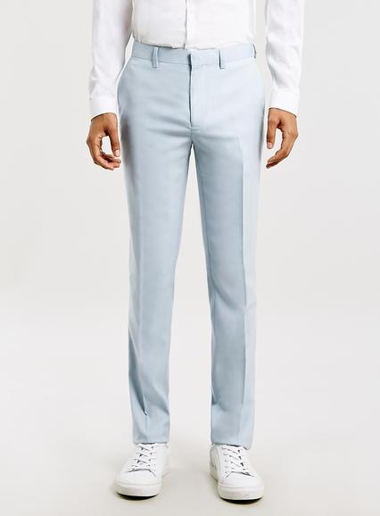 Topman Mens Light Blue Skinny Fit Suit Pants