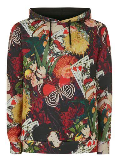 Topman Mens Multi Tokyo All Over Print Hoodie