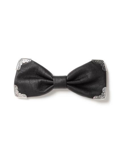 Topman Mens Black Leather Look Bow Tie*