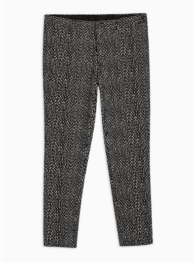 Topman Mens Black And White Jacquard Print Joggers