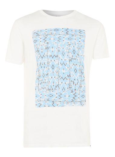 Topman Mens Globe White Panel Print T-shirt*