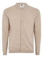 Topman Mens Beige Stone Button Down Knitted Polo