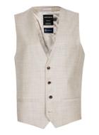 Topman Mens Brown Stone Crosshatch Wool Suit Vest