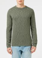 Topman Mens Grey Selected Homme Khaki Knitted Sweater