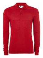 Topman Mens Red Muscle Fit Knitted Polo