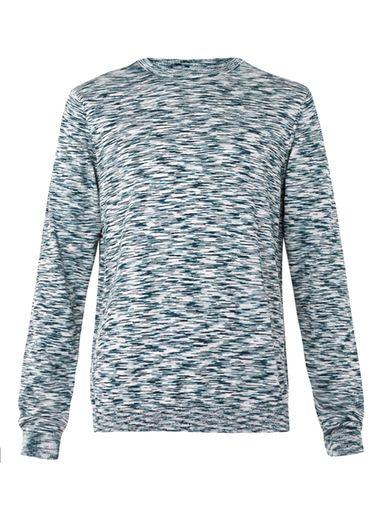 Topman Mens Blue Space Dye Crew Neck Sweater