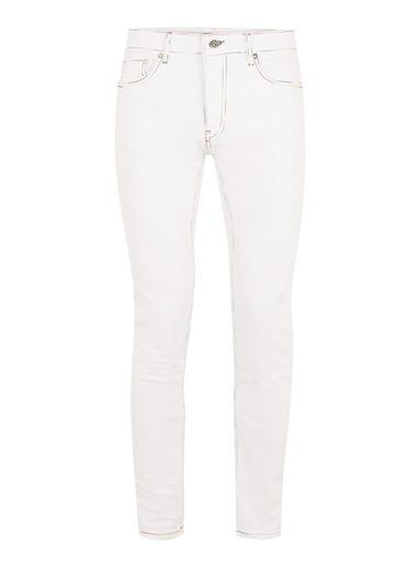 Topman Mens White Contrast Stitch Stretch Skinny Jeans