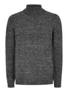 Topman Mens Grey Gray Salt And Pepper Twist Roll Neck Sweater