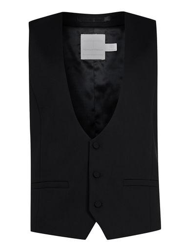 Topman Mens Black Tuxedo Vest
