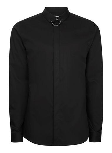 Topman Mens Black Egyptian Cotton Shirt
