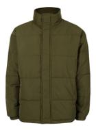 Topman Mens Green Khaki Drop Shoulder Puffer Jacket
