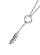 Topman Mens Silver Look Feather Pendant Necklace*