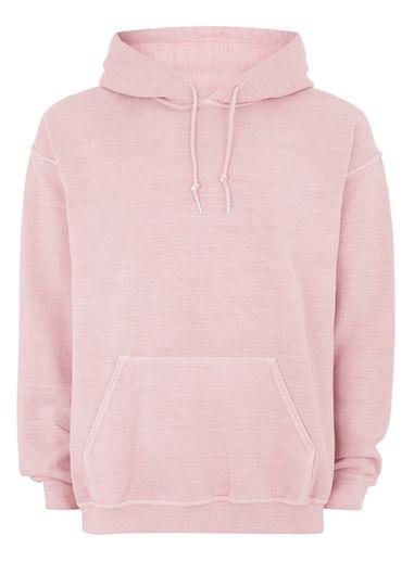Topman Mens Pink Washed Hoodie