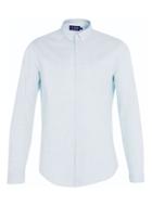 Topman Mens Light Blue Slub Button Down Long Sleeve Dress Shirt