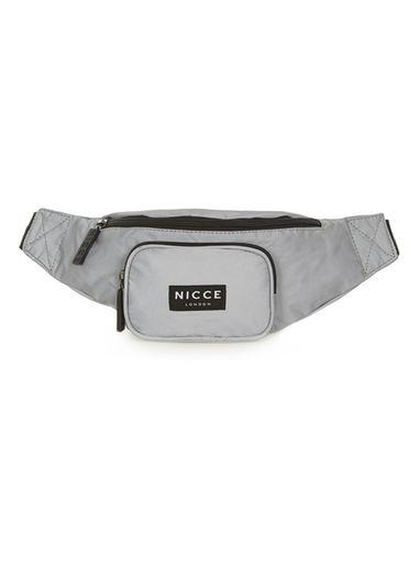 Topman Mens Nicce Silver Reflective Cross Body Bag