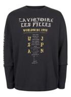 Topman Mens Washed Black Worldwide Print Layered Sweatshirt