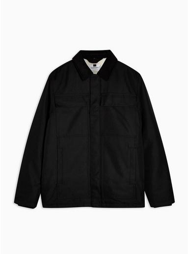 Topman Mens Black Borg Lined Coach Jacket