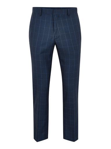 Topman Mens Blue Mini Check Skinny Dress Pants