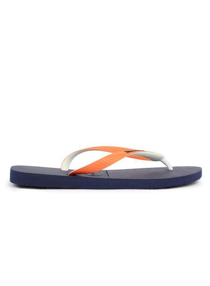 Topman Mens Blue Havaianas Navy And Orange Flip Flops