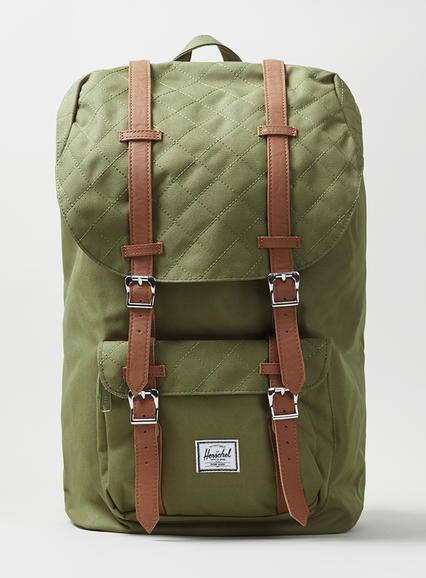Topman Mens Black Herschel Green Little America Backpack