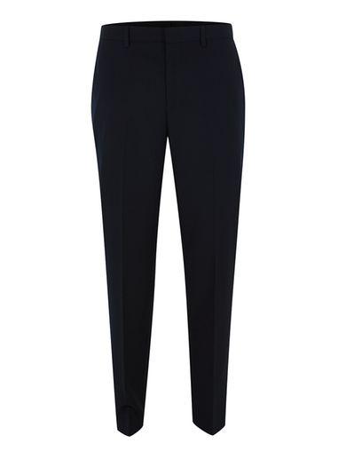 Topman Mens Navy Textured Slim Fit Suit Pants
