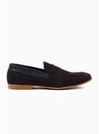 Topman Mens Navy Faux Suede Prince Penny Loafers