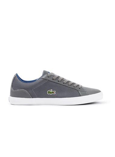 Topman Mens Lacoste Grey Mesh Panel Leather Sneakers