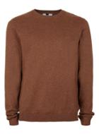 Topman Mens Brown Toffee Marl Slim Fit Sweater