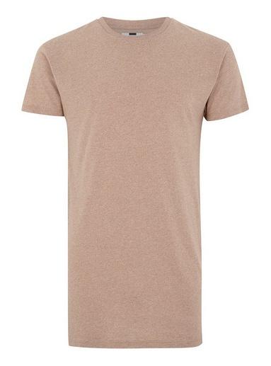 Topman Mens Brown Stucco Salt And Pepper Longline Skinny Fit T-shirt