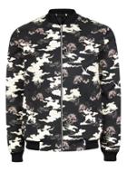 Topman Mens Black Dragon Print Smart Bomber Jacket
