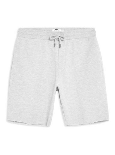 Topman Mens Grey Raw Hem Shorts