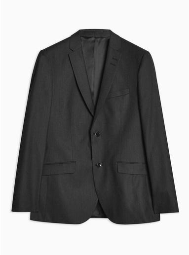 Topman Mens Grey Charcoal Skinny Blazer