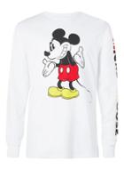Topman Mens White Mickey Mouse Print Long Sleeve T-shirt