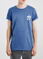 Topman Mens Blue Printed T-shirt