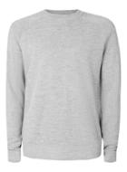 Topman Mens Grey Ripple Textured Raglan Slim Fit Sweater