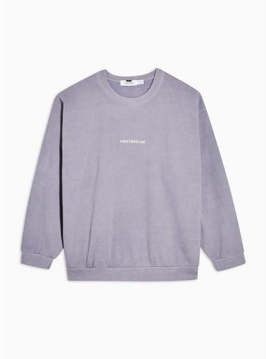 Topman Mens Grey Wash Amersterdam Sweatshirt