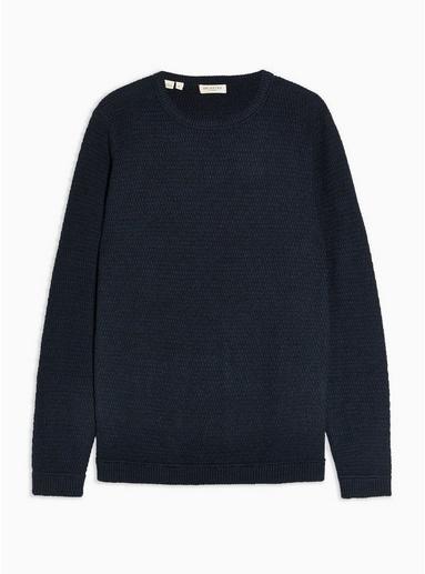 Selected Homme Mens Selected Homme Navy Knitted Organic Cotton Sweatshirt