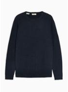 Selected Homme Mens Selected Homme Navy Knitted Organic Cotton Sweatshirt