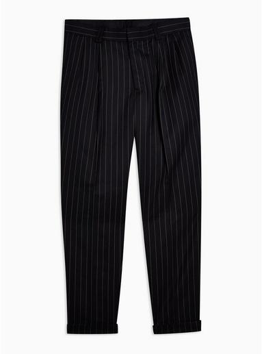 Topman Mens Navy Stripe Smart Pants