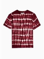 Topman Mens Multi Burgundy Tie Dye T-shirt