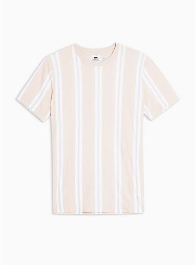 Topman Mens Pink Stripe T-shirt