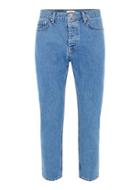 Topman Mens Mid Blue Wash Tapered Jeans
